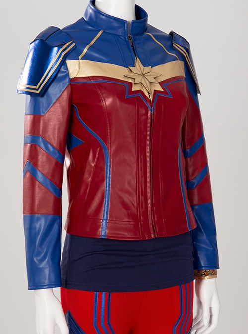 TV Drama Ms Marvel Halloween Cosplay Kamala Khan Battle Suit Costume Jacket And Shoulder Guards