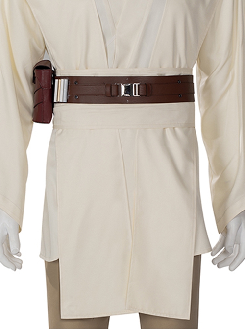 Star Wars Halloween Cosplay Obi-Wan Kenobi Beige Suit Affordable Edition Costume Set