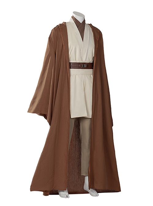 Star Wars Halloween Cosplay Obi-Wan Kenobi Beige Suit Affordable Edition Costume Set