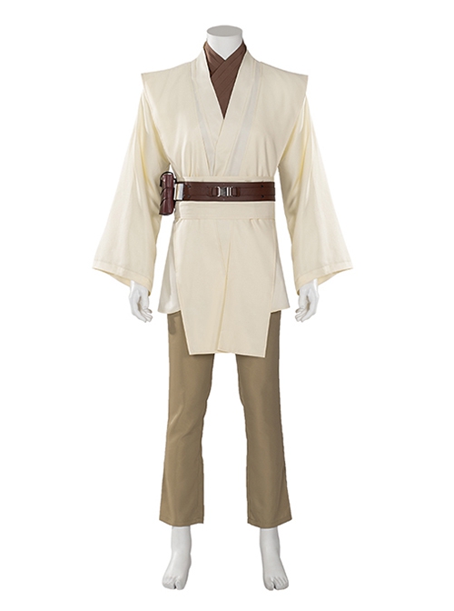 Star Wars Halloween Cosplay Obi-Wan Kenobi Beige Suit Affordable Edition Costume Set