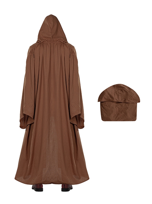 Star Wars Halloween Cosplay Obi-Wan Kenobi Beige Suit Affordable Edition Costume Brown Robe Coat