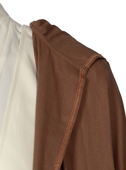 Star Wars Halloween Cosplay Obi-Wan Kenobi Beige Suit Affordable Edition Costume Brown Robe Coat