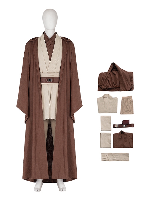 Star Wars Halloween Cosplay Obi-Wan Kenobi Beige Suit Costume Set