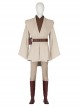 Star Wars Halloween Cosplay Obi-Wan Kenobi Beige Suit Accessories Red Boots