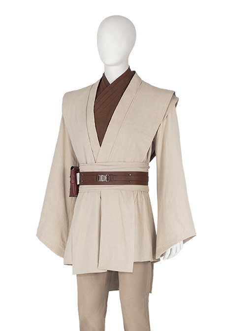 Star Wars Halloween Cosplay Obi-Wan Kenobi Beige Suit Costume Beige Outerwear