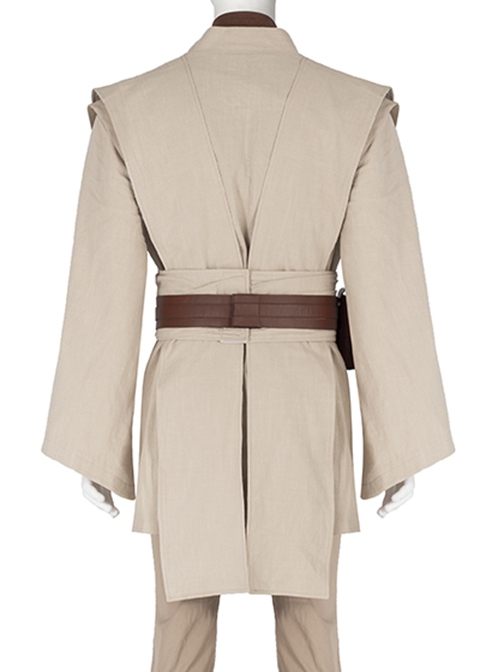 Star Wars Halloween Cosplay Obi-Wan Kenobi Beige Suit Accessories Brown Belt