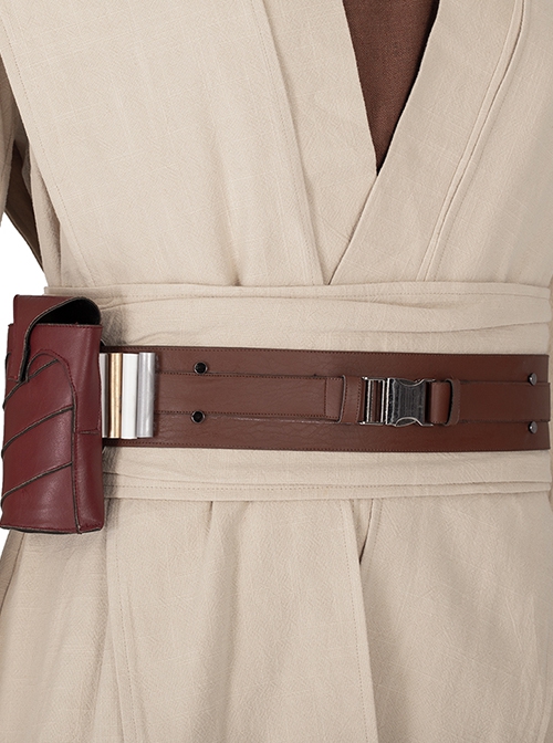 Star Wars Halloween Cosplay Obi-Wan Kenobi Beige Suit Accessories Brown Belt