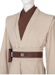 Star Wars Halloween Cosplay Obi-Wan Kenobi Beige Suit Accessories Brown Belt