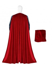 Man Of Steel Superman Halloween Cosplay Clark Kent Battle Suit Costume Red Cloak