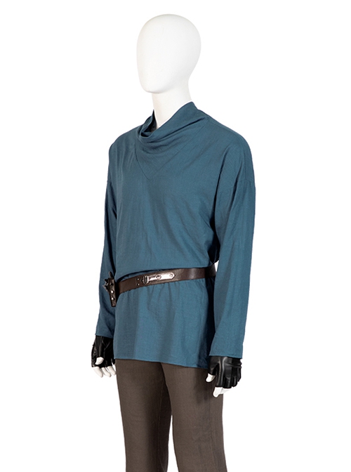 TV Drama Halloween Cosplay Obi-Wan Kenobi Blue Suit Costume Blue Top