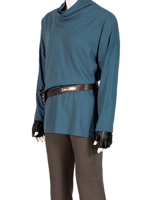 TV Drama Halloween Cosplay Obi-Wan Kenobi Blue Suit Accessories Brown Belt