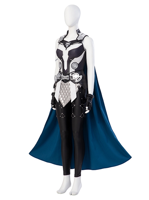 Thor Love And Thunder Valkyrie Halloween Cosplay Jane Foster Battle Suit Costume Blue Cloak