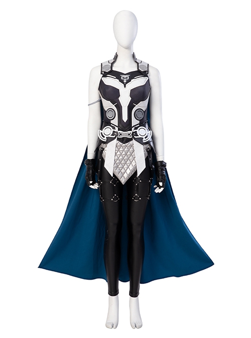 Thor Love And Thunder Valkyrie Halloween Cosplay Jane Foster Battle Suit Costume Blue Cloak