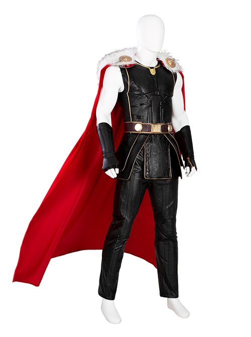 Thor Love And Thunder Halloween Cosplay Thor Odinson Battle Suit Fur Collar Version Costume Set