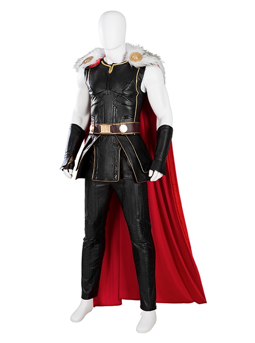 Thor Love And Thunder Halloween Cosplay Thor Odinson Battle Suit Fur Collar Version Costume Set