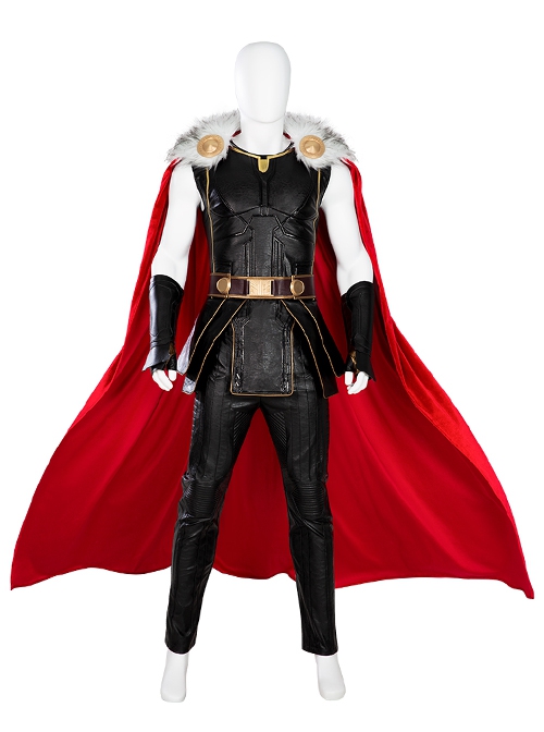 Thor Love And Thunder Halloween Cosplay Thor Odinson Battle Suit Fur Collar Version Costume Set