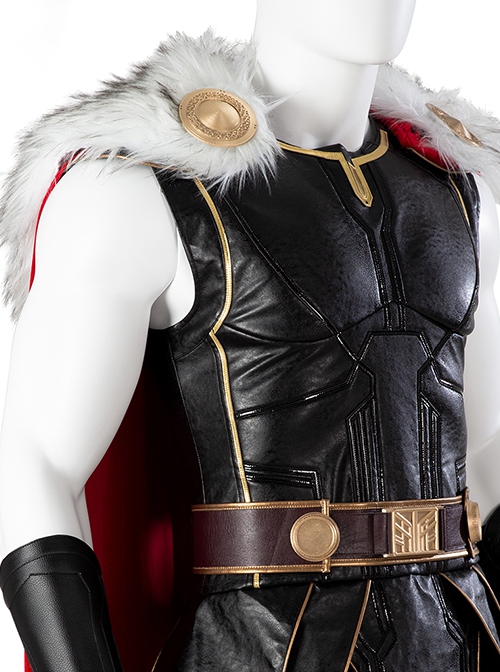 Thor Love And Thunder Halloween Cosplay Thor Odinson Battle Suit Fur Collar Version Costume Set