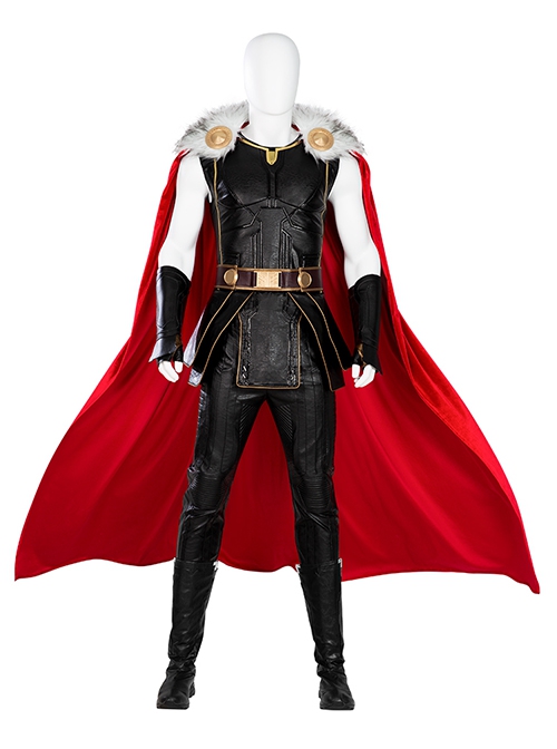 Thor Love And Thunder Halloween Cosplay Thor Odinson Battle Suit Fur Collar Version Accessories Boots