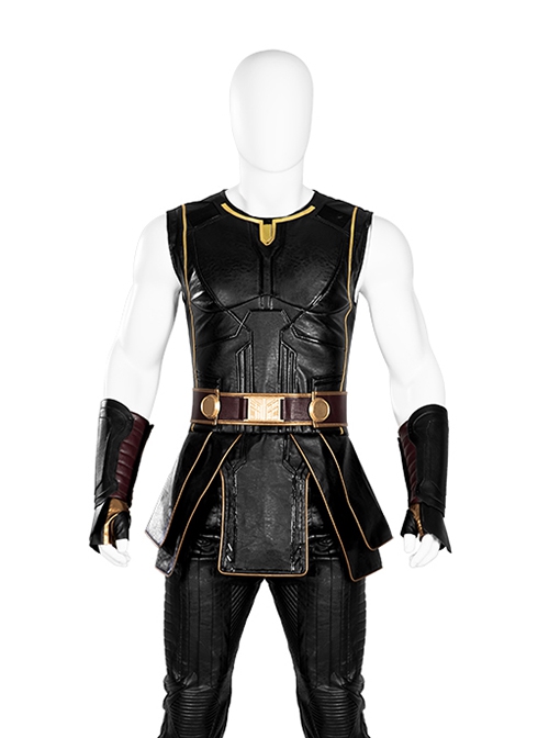 Thor Love And Thunder Halloween Cosplay Thor Odinson Battle Suit Fur Collar Version Costume Black Top