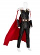 Thor Love And Thunder Halloween Cosplay Thor Odinson Battle Suit Fur Collar Version Costume Red Cloak