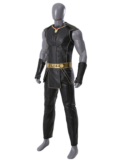 Movie Thor Love And Thunder Halloween Cosplay Male Thor Odinson Black Battle Suit Costume Set