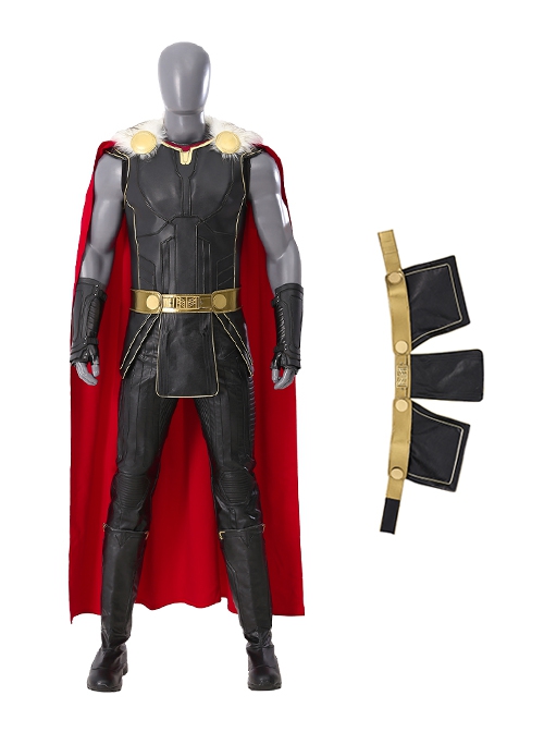 Movie Thor Love And Thunder Halloween Cosplay Male Thor Odinson Black Battle Suit Accessories Girdle