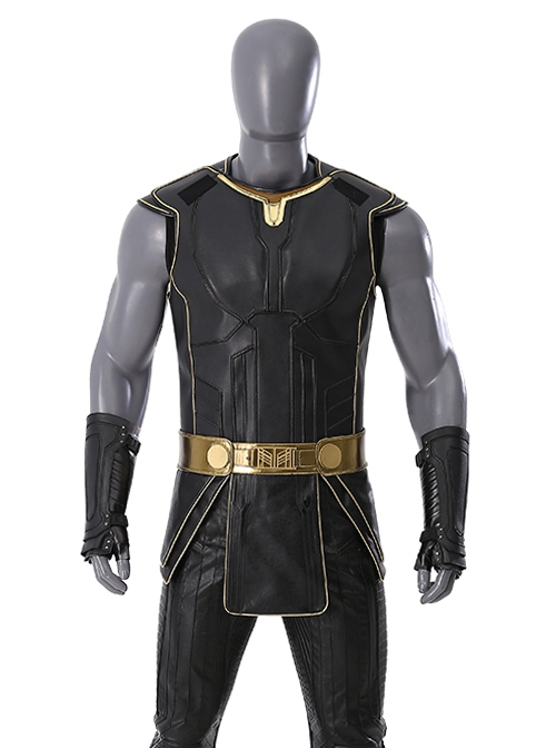 Movie Thor Love And Thunder Halloween Cosplay Male Thor Odinson Black Battle Suit Costume Leather Vest