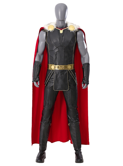 Movie Thor Love And Thunder Halloween Cosplay Male Thor Odinson Black Battle Suit Costume Leather Vest