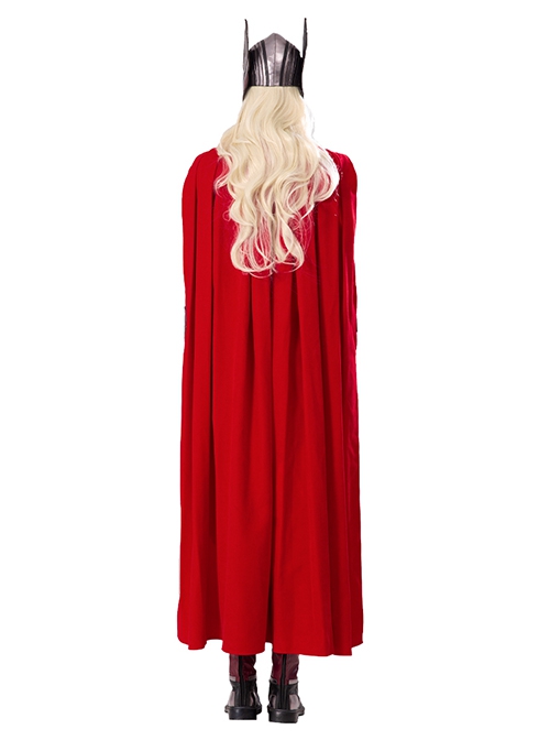 Movie Thor Love And Thunder Halloween Cosplay Female Jane Foster Battle Suit Accessories Golden Wig