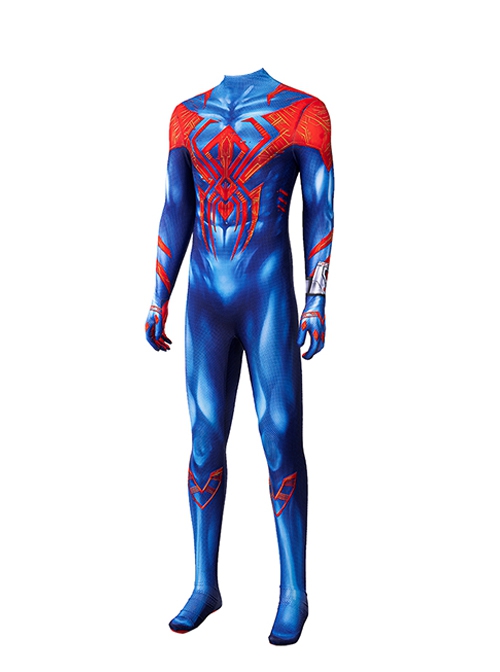 Animated Film Spider-Man Across The Spider-Verse Halloween Cosplay Blue Battle Suit Costume Bodysuit