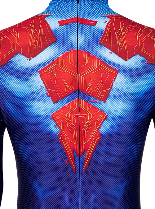 Animated Film Spider-Man Across The Spider-Verse Halloween Cosplay Blue Battle Suit Costume Bodysuit