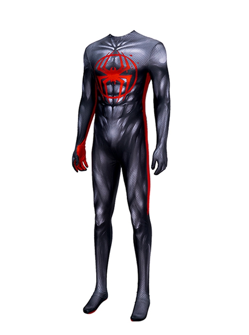 Animated Film Spider-Man Across The Spider-Verse Halloween Cosplay Black Battle Suit Costume Bodysuit