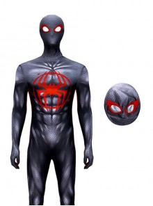 Animated Film Spider-Man Across The Spider-Verse Halloween Cosplay Black Battle Suit Accessories Headcover