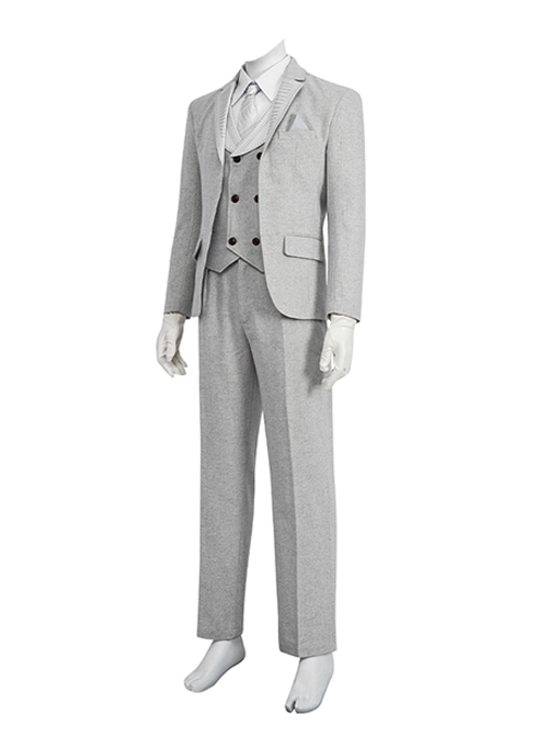 TV Drama Moon Knight Halloween Cosplay Marc Spector Mr. Knight Costume Gray Suit Costume Set