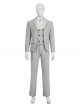 TV Drama Moon Knight Halloween Cosplay Marc Spector Mr. Knight Costume Gray Suit Costume Gray Vest