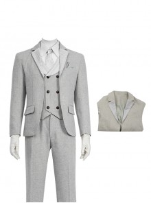 TV Drama Moon Knight Halloween Cosplay Marc Spector Mr. Knight Costume Gray Suit Costume Gray Suit Jacket