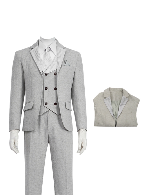 TV Drama Moon Knight Halloween Cosplay Marc Spector Mr. Knight Costume Gray Suit Costume Gray Suit Jacket