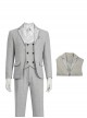 TV Drama Moon Knight Halloween Cosplay Marc Spector Mr. Knight Costume Gray Suit Costume Gray Suit Jacket