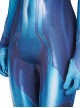 Game Metroid Halloween Cosplay Samus Aran Costume Blue Bodysuit