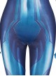 Game Metroid Halloween Cosplay Samus Aran Costume Blue Bodysuit