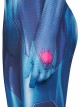 Game Metroid Halloween Cosplay Samus Aran Costume Blue Bodysuit