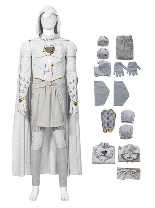 TV Drama Moon Knight Halloween Cosplay Marc Spector Battle Suit Costume Set