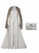 Game Elden Ring Halloween Cosplay The Snow Witch Ranni Costume Gray Outer Long Dress