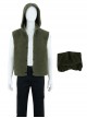 The Batman 2022 Halloween Cosplay Riddler Edward Nygma Costume Dark Green Short-plush Hooded Vest