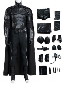 The Batman 2022 Bruce Wayne Battle Suit Halloween Cosplay Batman Costume Upgrade Version Set