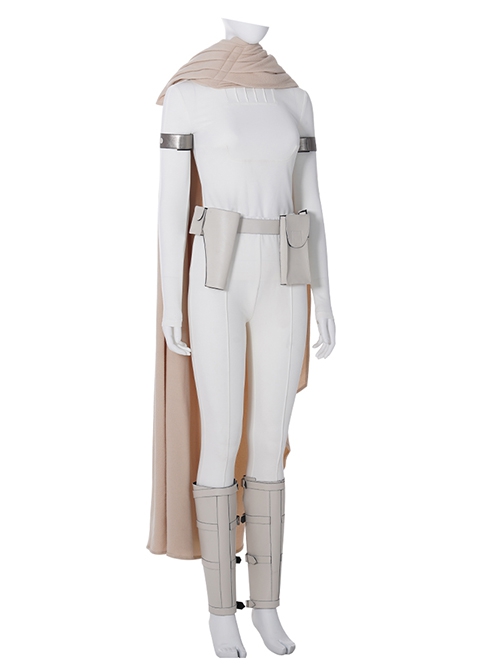 Game Star Wars Halloween Cosplay Padme Amidala Queen White Battle Suit Costume Set