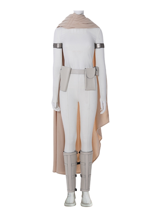 Game Star Wars Halloween Cosplay Padme Amidala Queen White Battle Suit Accessories White Boots