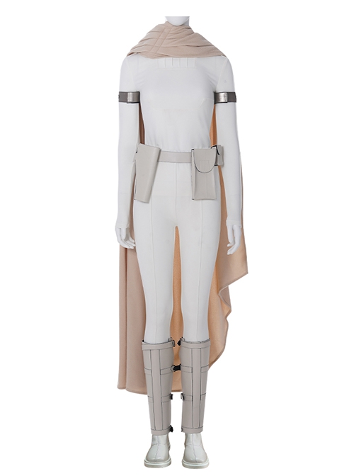 Game Star Wars Halloween Cosplay Padme Amidala Queen White Battle Suit Costume White Top