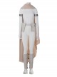 Game Star Wars Halloween Cosplay Padme Amidala Queen White Battle Suit Costume Beige Cloak