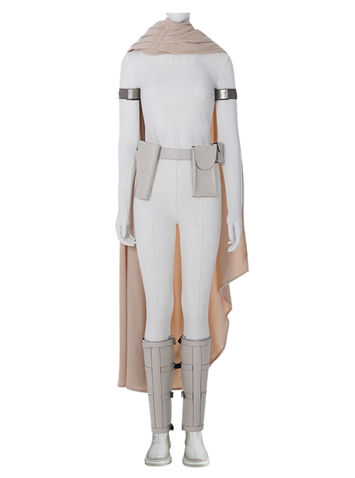 Game Star Wars Halloween Cosplay Padme Amidala Queen White Battle Suit Accessories Gray Leg Guards